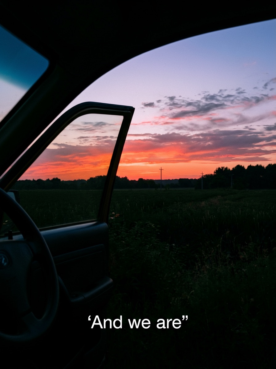 ERNIE Image output: car in a golden sunset field