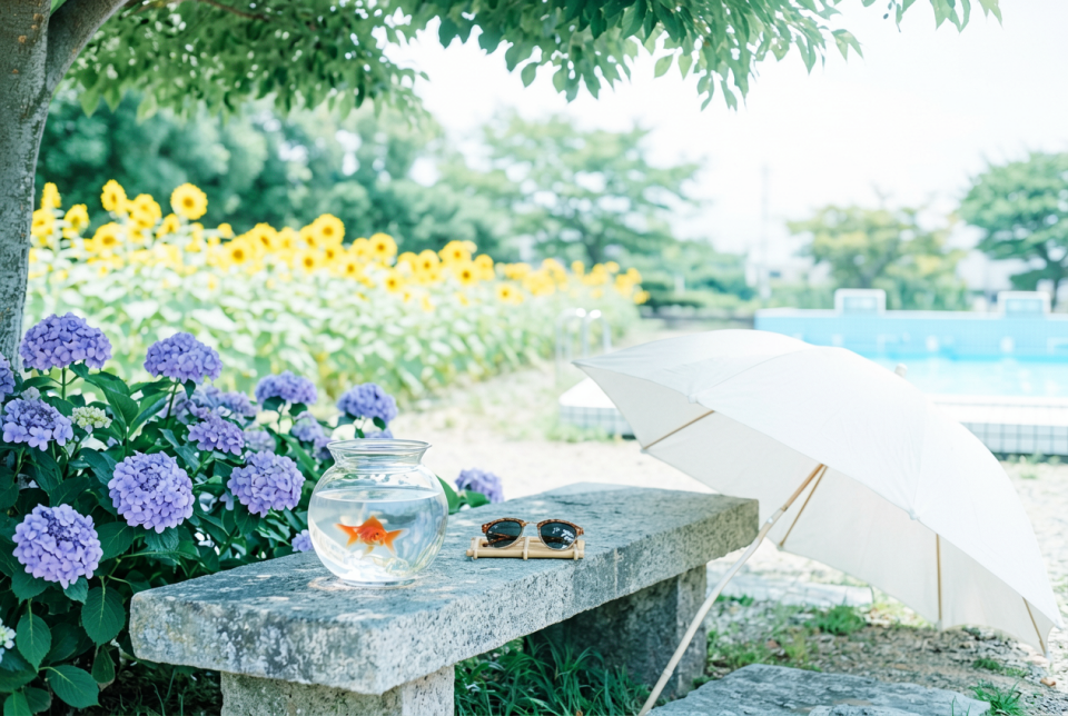 ERNIE Image output: Japanese summer park bench