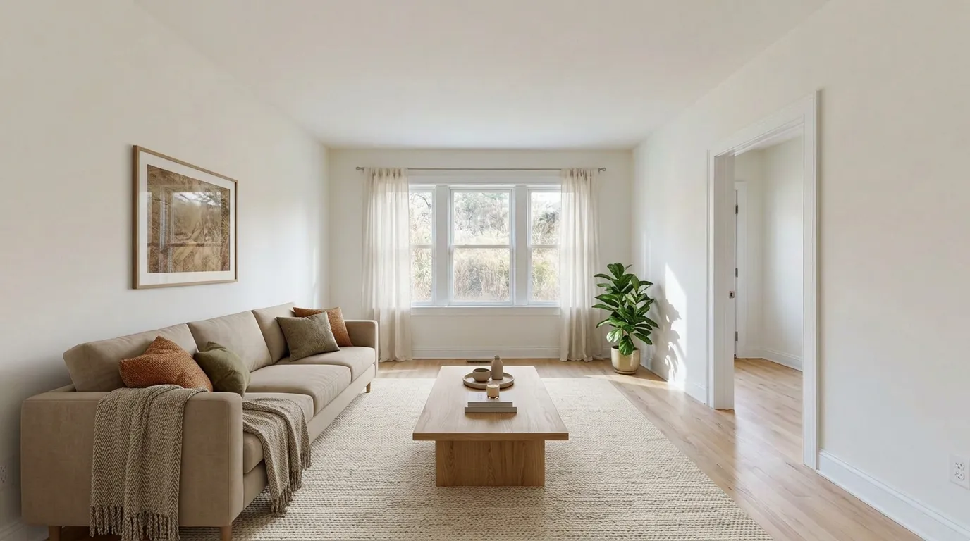 Living Room Virtual Staging generated with Nano Banana 2.1