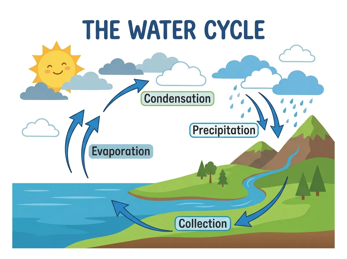 Water Cycle Classroom Diagram generated with Nano Banana 2.1