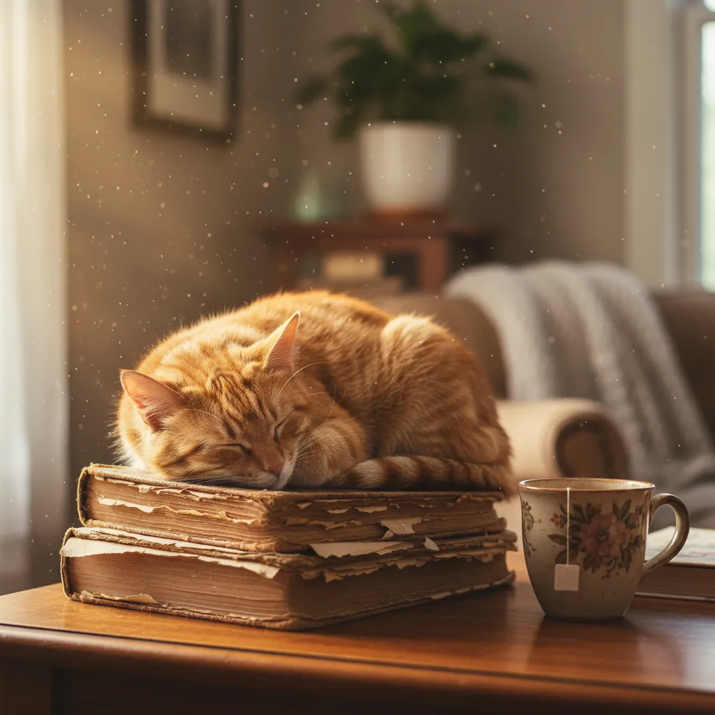 Nano Banana Ginger Cat Scholar